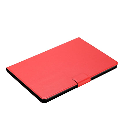 For Samsung Galaxy Tab A7 Lite 8.7 (2021) T220 Pure Color Horizontal Flip Leather Case with Card Slots & Holder & Lanyard(Red)-garmade.com