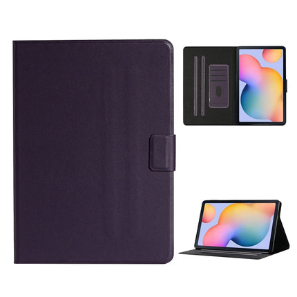 For Samsung Galaxy Tab A7 Lite 8.7 (2021) T220 Pure Color Horizontal Flip Leather Case with Card Slots & Holder & Lanyard(Purple)-garmade.com