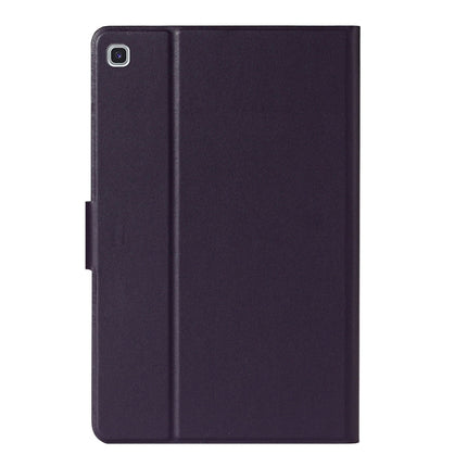 For Samsung Galaxy Tab A7 Lite 8.7 (2021) T220 Pure Color Horizontal Flip Leather Case with Card Slots & Holder & Lanyard(Purple)-garmade.com