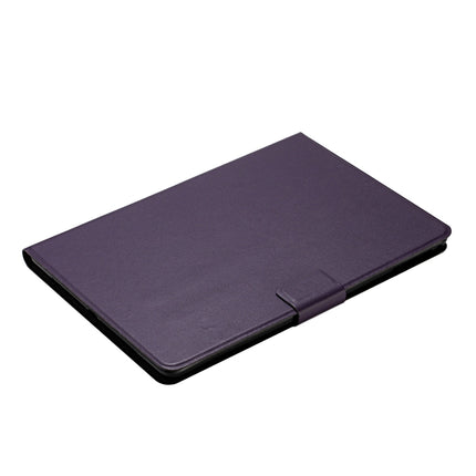 For Samsung Galaxy Tab A7 Lite 8.7 (2021) T220 Pure Color Horizontal Flip Leather Case with Card Slots & Holder & Lanyard(Purple)-garmade.com