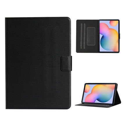 For Samsung Galaxy Tab A7 Lite 8.7 (2021) T220 Pure Color Horizontal Flip Leather Case with Card Slots & Holder & Lanyard(Black)-garmade.com