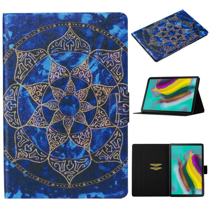 For Samsung Galaxy Tab A7 Lite 8.7 (2021) T220 Voltage Texture Coloured Drawing Horizontal Flip Leather Case with Holder & Card Slot(Blue Mandala)-garmade.com