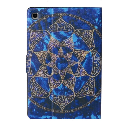 For Samsung Galaxy Tab A7 Lite 8.7 (2021) T220 Voltage Texture Coloured Drawing Horizontal Flip Leather Case with Holder & Card Slot(Blue Mandala)-garmade.com