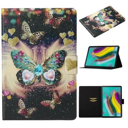 For Samsung Galaxy Tab A7 Lite 8.7 (2021) T220 Voltage Texture Coloured Drawing Horizontal Flip Leather Case with Holder & Card Slot(Butterflies)-garmade.com