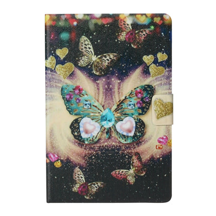 For Samsung Galaxy Tab A7 Lite 8.7 (2021) T220 Voltage Texture Coloured Drawing Horizontal Flip Leather Case with Holder & Card Slot(Butterflies)-garmade.com