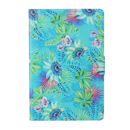 For Samsung Galaxy Tab A7 Lite 8.7 (2021) T220 Voltage Texture Coloured Drawing Horizontal Flip Leather Case with Holder & Card Slot(Flowers)-garmade.com