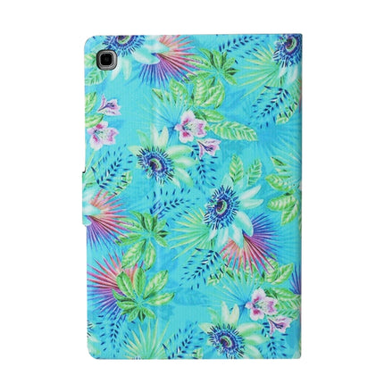 For Samsung Galaxy Tab A7 Lite 8.7 (2021) T220 Voltage Texture Coloured Drawing Horizontal Flip Leather Case with Holder & Card Slot(Flowers)-garmade.com