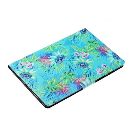 For Samsung Galaxy Tab A7 Lite 8.7 (2021) T220 Voltage Texture Coloured Drawing Horizontal Flip Leather Case with Holder & Card Slot(Flowers)-garmade.com