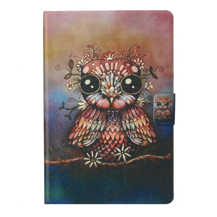 For Samsung Galaxy Tab A7 Lite 8.7 (2021) T220 Voltage Texture Coloured Drawing Horizontal Flip Leather Case with Holder & Card Slot(Owl)-garmade.com