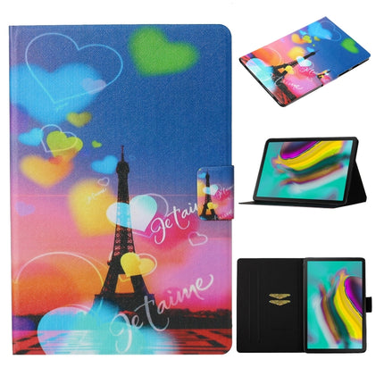 For Samsung Galaxy Tab A7 Lite 8.7 (2021) T220 Voltage Texture Coloured Drawing Horizontal Flip Leather Case with Holder & Card Slot(Romantic Tower)-garmade.com