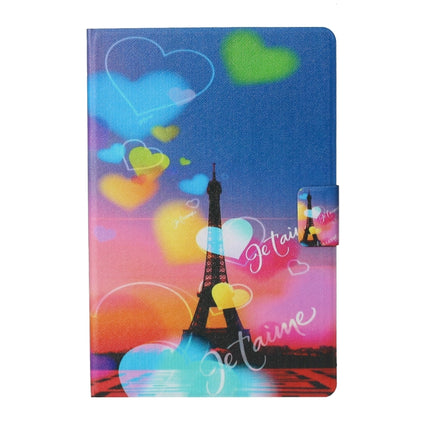 For Samsung Galaxy Tab A7 Lite 8.7 (2021) T220 Voltage Texture Coloured Drawing Horizontal Flip Leather Case with Holder & Card Slot(Romantic Tower)-garmade.com