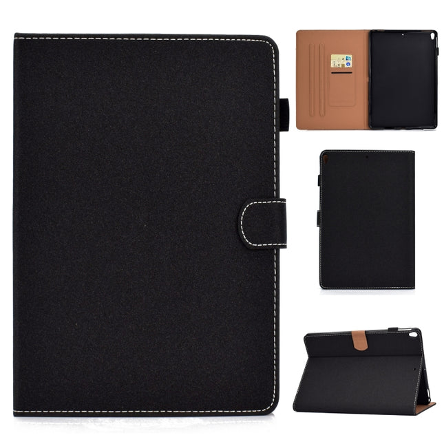 For iPad 10.2 2021 / 2020 / 2019 Solid Color Horizontal Flip Leather Case with Holder & Card Slots & Pen Slot & Sleep / Wake-up Function(Black)-garmade.com