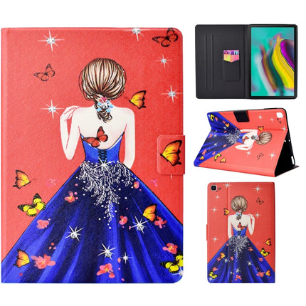 For Samsung Galaxy Tab A7 Lite 8.7 (2021) T220 Voltage Texture Coloured Drawing Horizontal Flip Leather Case with Holder & Card Slot(Girl Back)-garmade.com