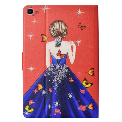 For Samsung Galaxy Tab A7 Lite 8.7 (2021) T220 Voltage Texture Coloured Drawing Horizontal Flip Leather Case with Holder & Card Slot(Girl Back)-garmade.com