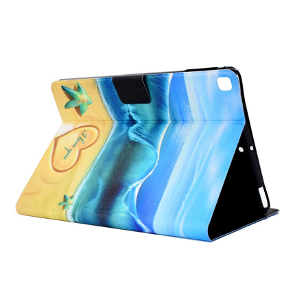 For Samsung Galaxy Tab A7 Lite 8.7 (2021) T220 Voltage Texture Coloured Drawing Horizontal Flip Leather Case with Holder & Card Slot(Blue Beach)-garmade.com