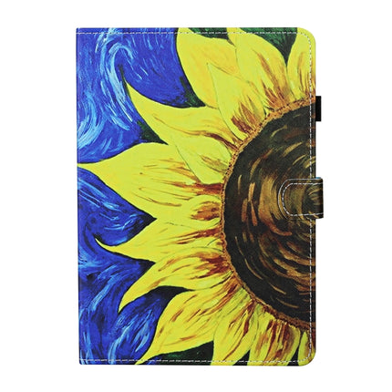 For Samsung Galaxy Tab A7 Lite 8.7 (2021) T220 Coloured Drawing Stitching Horizontal Flip Leather Case with Holder & Card Slot(Sunflower)-garmade.com