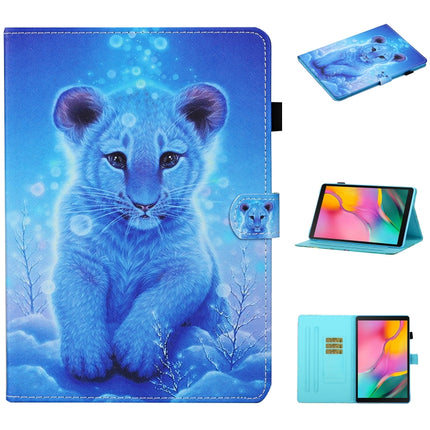 For Samsung Galaxy Tab A7 Lite 8.7 (2021) T220 Coloured Drawing Stitching Horizontal Flip Leather Case with Holder & Card Slot(Little Tiger)-garmade.com