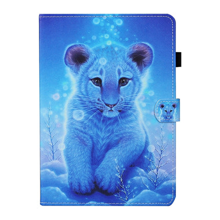 For Samsung Galaxy Tab A7 Lite 8.7 (2021) T220 Coloured Drawing Stitching Horizontal Flip Leather Case with Holder & Card Slot(Little Tiger)-garmade.com