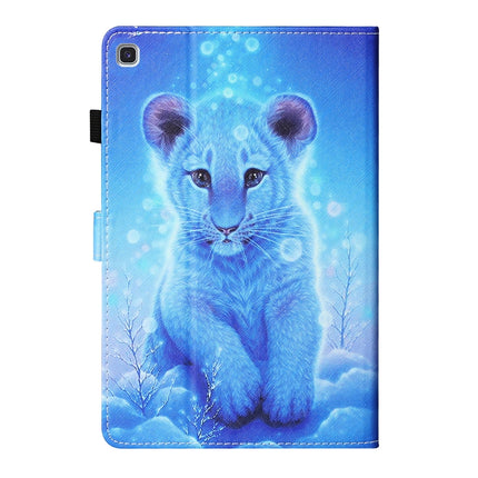 For Samsung Galaxy Tab A7 Lite 8.7 (2021) T220 Coloured Drawing Stitching Horizontal Flip Leather Case with Holder & Card Slot(Little Tiger)-garmade.com