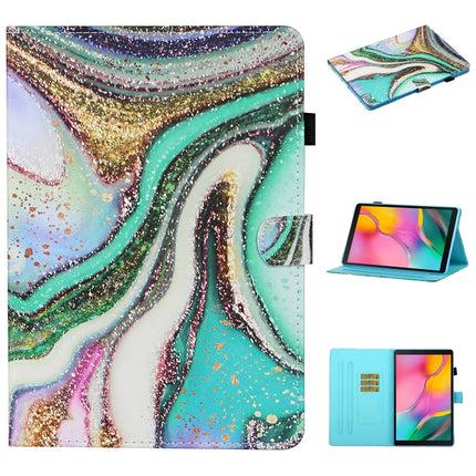 For Samsung Galaxy Tab A7 Lite 8.7 (2021) T220 Coloured Drawing Stitching Horizontal Flip Leather Case with Holder & Card Slot(Colored Sand)-garmade.com