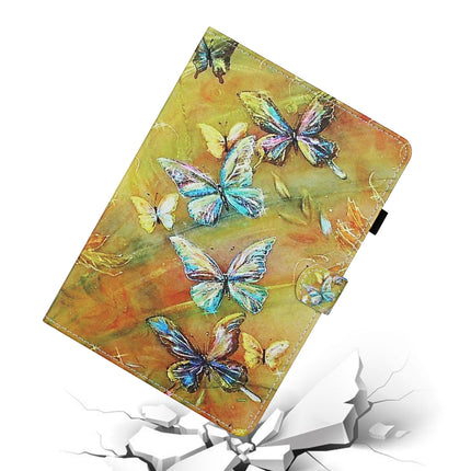 For Samsung Galaxy Tab A7 Lite 8.7 (2021) T220 Coloured Drawing Stitching Horizontal Flip Leather Case with Holder & Card Slot(Butterflies)-garmade.com