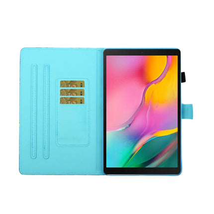 For Samsung Galaxy Tab A7 Lite 8.7 (2021) T220 Coloured Drawing Stitching Horizontal Flip Leather Case with Holder & Card Slot(Sunflower)-garmade.com