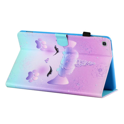 For Samsung Galaxy Tab A7 Lite 8.7 (2021) T220 Coloured Drawing Stitching Horizontal Flip Leather Case with Holder & Card Slot(Unicorn)-garmade.com