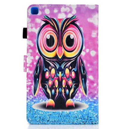 For Samsung Galaxy Tab A7 Lite 8.7 (2021) T220 Coloured Drawing Stitching Horizontal Flip Leather Case with Holder & Card Slot(Owl)-garmade.com