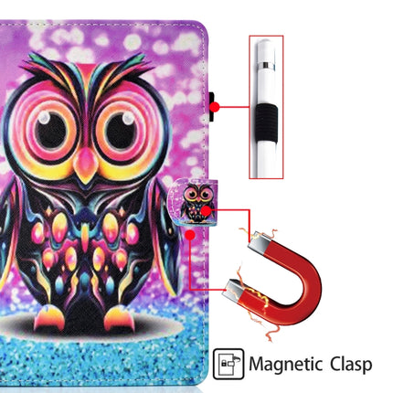 For Samsung Galaxy Tab A7 Lite 8.7 (2021) T220 Coloured Drawing Stitching Horizontal Flip Leather Case with Holder & Card Slot(Owl)-garmade.com