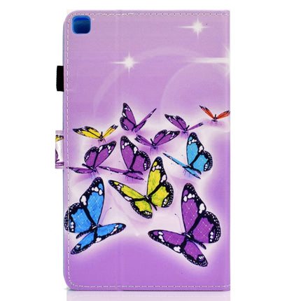 For Samsung Galaxy Tab A7 Lite 8.7 (2021) T220 Coloured Drawing Stitching Horizontal Flip Leather Case with Holder & Card Slot(Butterflies)-garmade.com