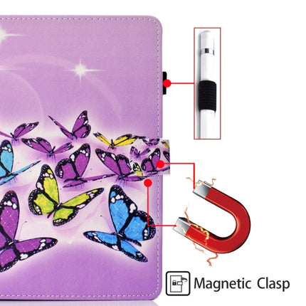 For Samsung Galaxy Tab A7 Lite 8.7 (2021) T220 Coloured Drawing Stitching Horizontal Flip Leather Case with Holder & Card Slot(Butterflies)-garmade.com