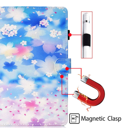 For Samsung Galaxy Tab A7 Lite 8.7 (2021) T220 Coloured Drawing Stitching Horizontal Flip Leather Case with Holder & Card Slot(Petal Rain)-garmade.com