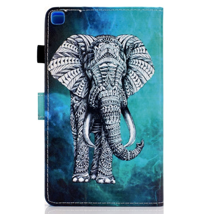 For Samsung Galaxy Tab A7 Lite 8.7 (2021) T220 Coloured Drawing Stitching Horizontal Flip Leather Case with Holder & Card Slot(Elephant)-garmade.com