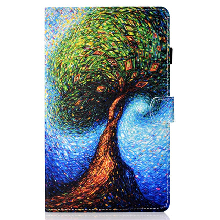 For Samsung Galaxy Tab A7 Lite 8.7 (2021) T220 Coloured Drawing Stitching Horizontal Flip Leather Case with Holder & Card Slot(Abstract Tree)-garmade.com