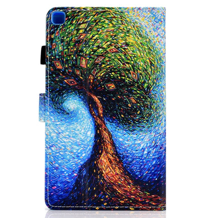 For Samsung Galaxy Tab A7 Lite 8.7 (2021) T220 Coloured Drawing Stitching Horizontal Flip Leather Case with Holder & Card Slot(Abstract Tree)-garmade.com