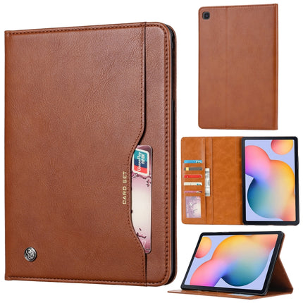 For Samsung Galaxy A7 Lite T220 / T225 Knead Skin Texture Horizontal Flip Leather Case with Photo Frame & Holder & Card Slots & Wallet(Brown)-garmade.com