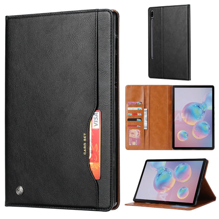 For Samsung Galaxy Tab S7 FE/S7 Lite/T730/T735/T736B Knead Skin Texture Horizontal Flip Leather Case with Photo Frame & Holder & Card Slots & Wallet(Black)-garmade.com
