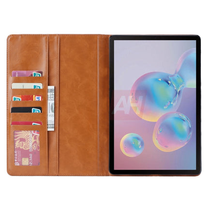 For Samsung Galaxy Tab S7 FE/S7 Lite/T730/T735/T736B Knead Skin Texture Horizontal Flip Leather Case with Photo Frame & Holder & Card Slots & Wallet(Brown)-garmade.com