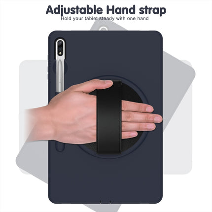 For Samsung Galaxy Tab S8+ / Tab S8 Plus / Tab S7 FE / Tab S7+ SM-T970 360 Degree Rotation PC + TPU Protective Case with Holder & Hand-strap & Pen Slot(Dark Blue)-garmade.com