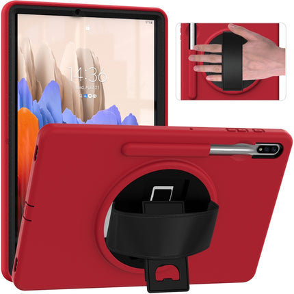 For Samsung Galaxy Tab S8+ / Tab S8 Plus / Tab S7 FE / Tab S7+ SM-T970 360 Degree Rotation PC + TPU Protective Case with Holder & Hand-strap & Pen Slot(Red)-garmade.com