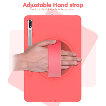 For Samsung Galaxy Tab S8+ / Tab S8 Plus / Tab S7 FE / Tab S7+ SM-T970 360 Degree Rotation PC + TPU Protective Case with Holder & Hand-strap & Pen Slot(Pink)-garmade.com