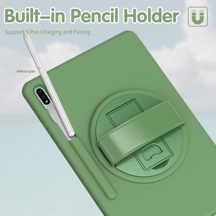 For Samsung Galaxy Tab S8+ / Tab S8 Plus / Tab S7 FE / Tab S7+ SM-T970 360 Degree Rotation PC + TPU Protective Case with Holder & Hand-strap & Pen Slot(Green)-garmade.com