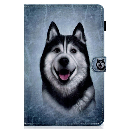 For iPad 10.2 2021 / 2020 / 2019 Colored Drawing Horizontal Flip Leather Case with Holder & Card Slots & Pen Slot & Sleep / Wake-up Function(Husky)-garmade.com