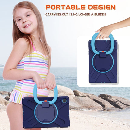 For Samsung Galaxy Tab S6 Lite P610 Silicone + PC Protective Case with Holder & Shoulder Strap(Navy Blue)-garmade.com