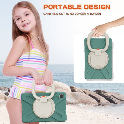 For Samsung Galaxy Tab S6 Lite P610 Silicone + PC Protective Case with Holder & Shoulder Strap(Jade Green)-garmade.com
