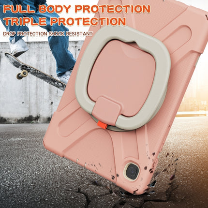 For Samsung Galaxy Tab S6 Lite P610 Silicone + PC Protective Case with Holder & Shoulder Strap(Rose Gold)-garmade.com