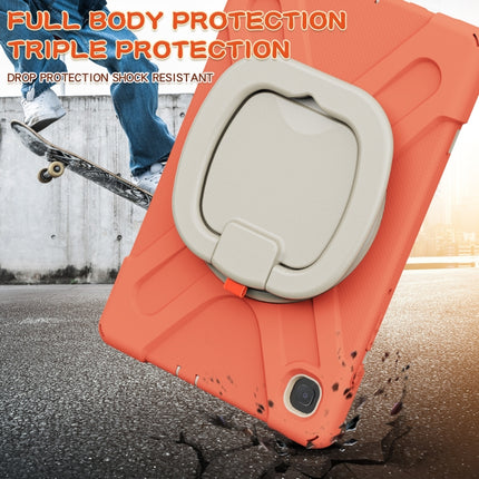 For Samsung Galaxy Tab S6 Lite P610 Silicone + PC Protective Case with Holder & Shoulder Strap(Coral Orange)-garmade.com