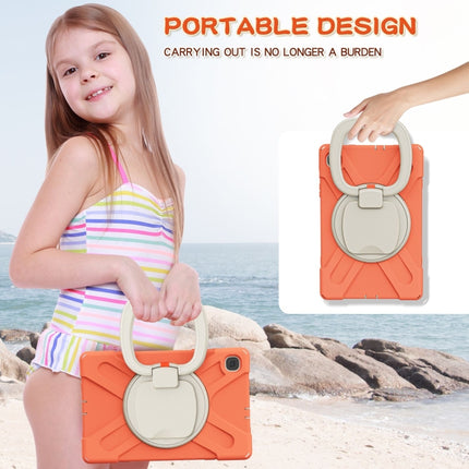 For Samsung Galaxy Tab S6 Lite P610 Silicone + PC Protective Case with Holder & Shoulder Strap(Coral Orange)-garmade.com