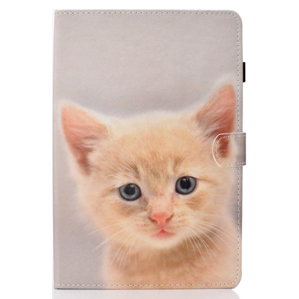 For iPad 10.2 2021 / 2020 / 2019 Colored Drawing Horizontal Flip Leather Case with Holder & Card Slots & Pen Slot & Sleep / Wake-up Function(Cute Cat)-garmade.com