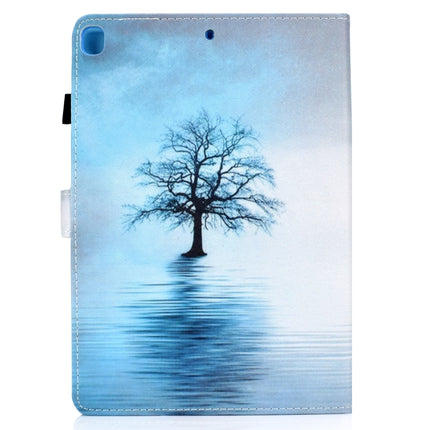 For iPad 10.2 2021 / 2020 / 2019 Colored Drawing Horizontal Flip Leather Case with Holder & Card Slots & Pen Slot & Sleep / Wake-up Function(Tree in Water)-garmade.com